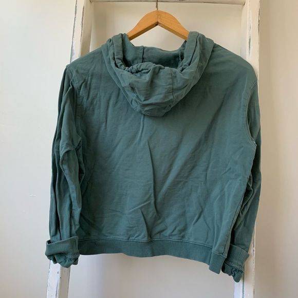 Boho / Bohemian Green and White Striped Hoodie - Picture 3 of 5